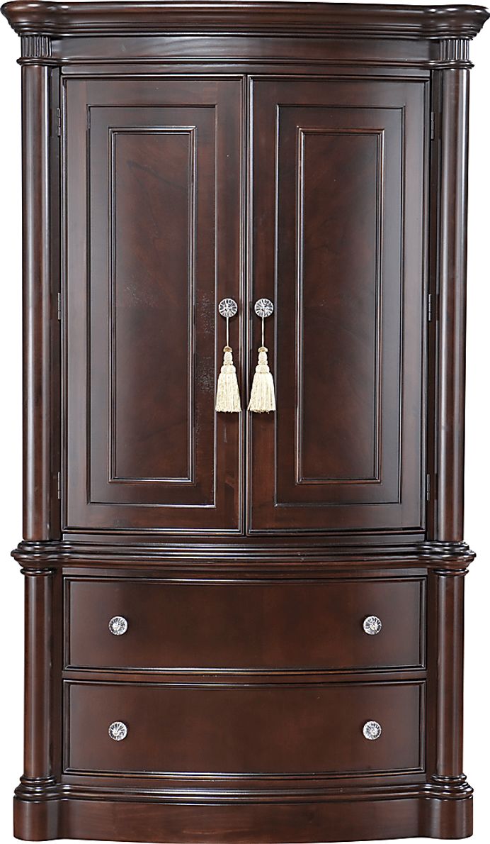 Dumont Dark Cherry Wood Armoire Rooms To Go