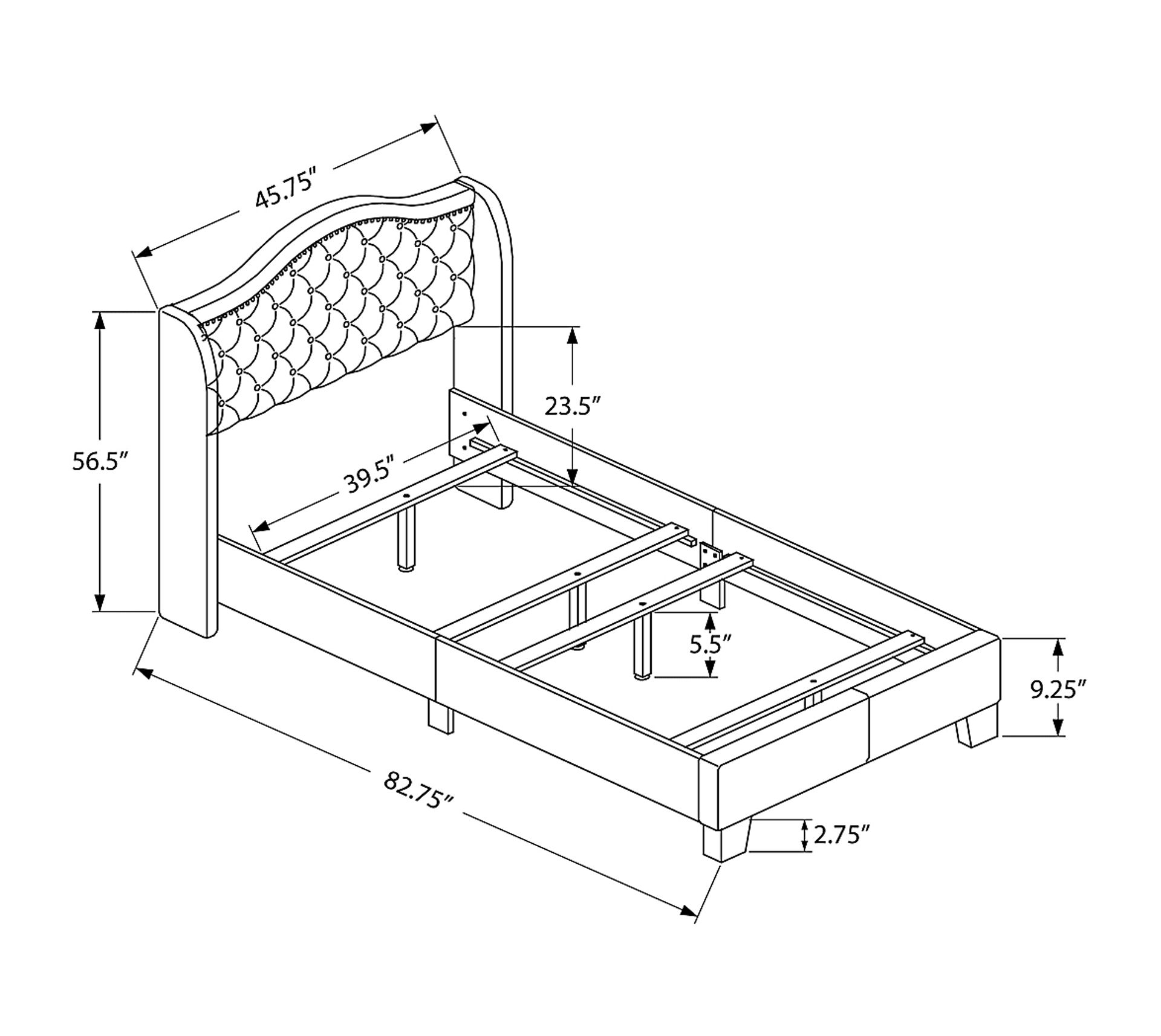 Dunalie Gray Twin Bed - Image 3