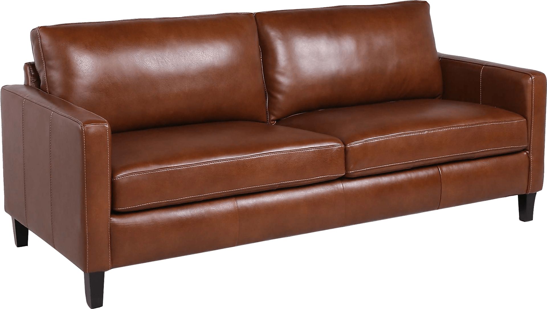 Duncan Brown Leather Sofa - Image 2