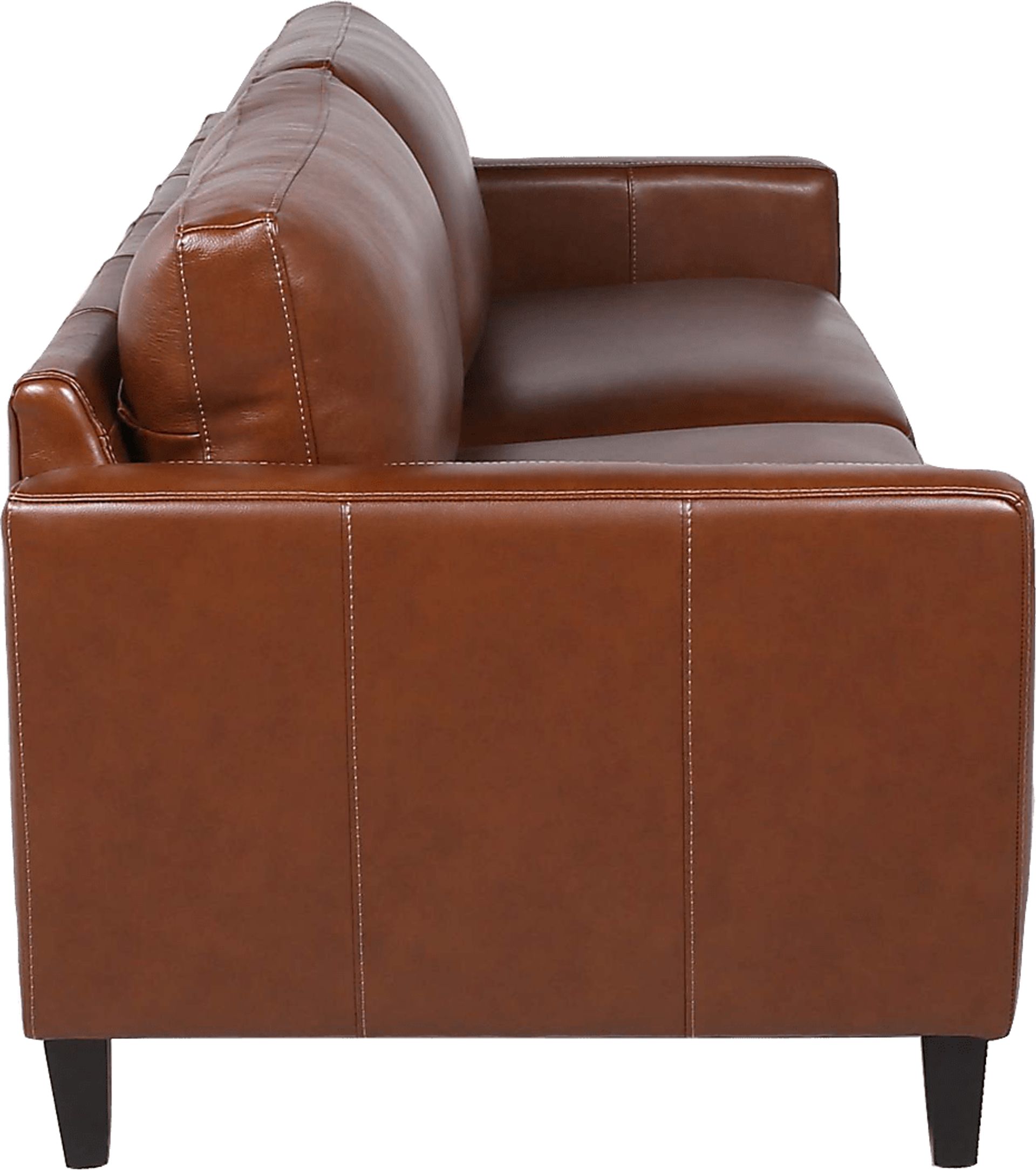 Duncan Brown Leather Sofa - Image 3