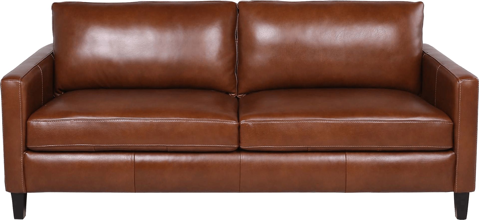 Duncan Brown Leather Sofa - Image 1