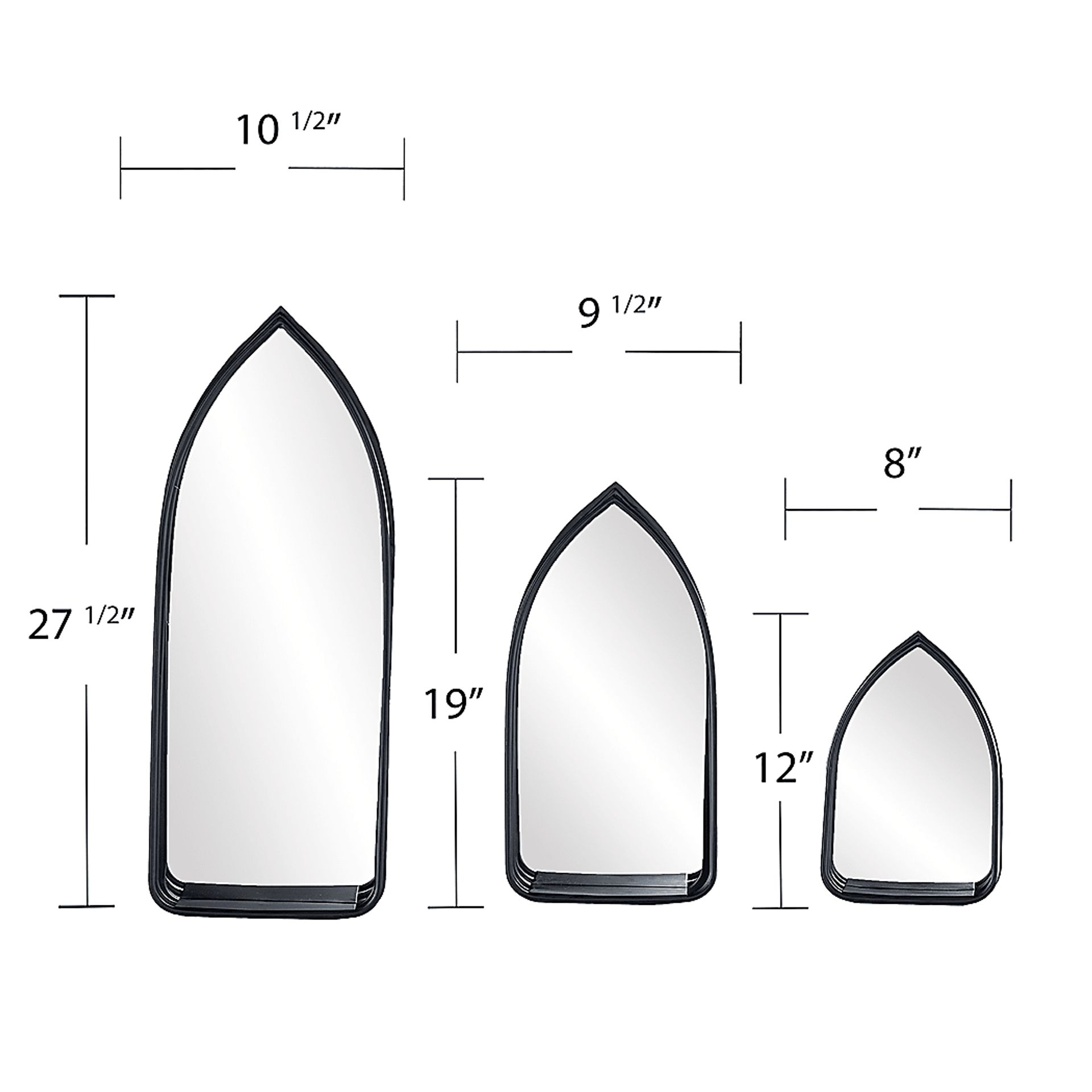 Dundridge Black Mirror with Shelf, Set of 3 - Image 9