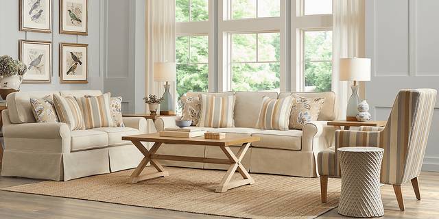 Dune Isle Beige 3 Pc Living Room - Thumbnail - Image 1