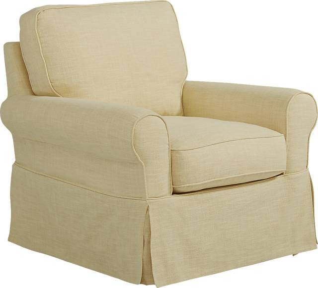 Dune Isle Yellow Swivel Glider Chair - Thumbnail - Image 1