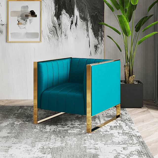 Dunellen Blue Accent Chair - Thumbnail - Image 2