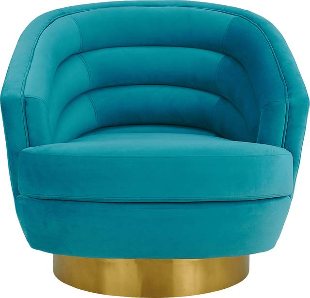 Dunlawn Blue Swivel Accent Chair - Thumbnail - Image 4