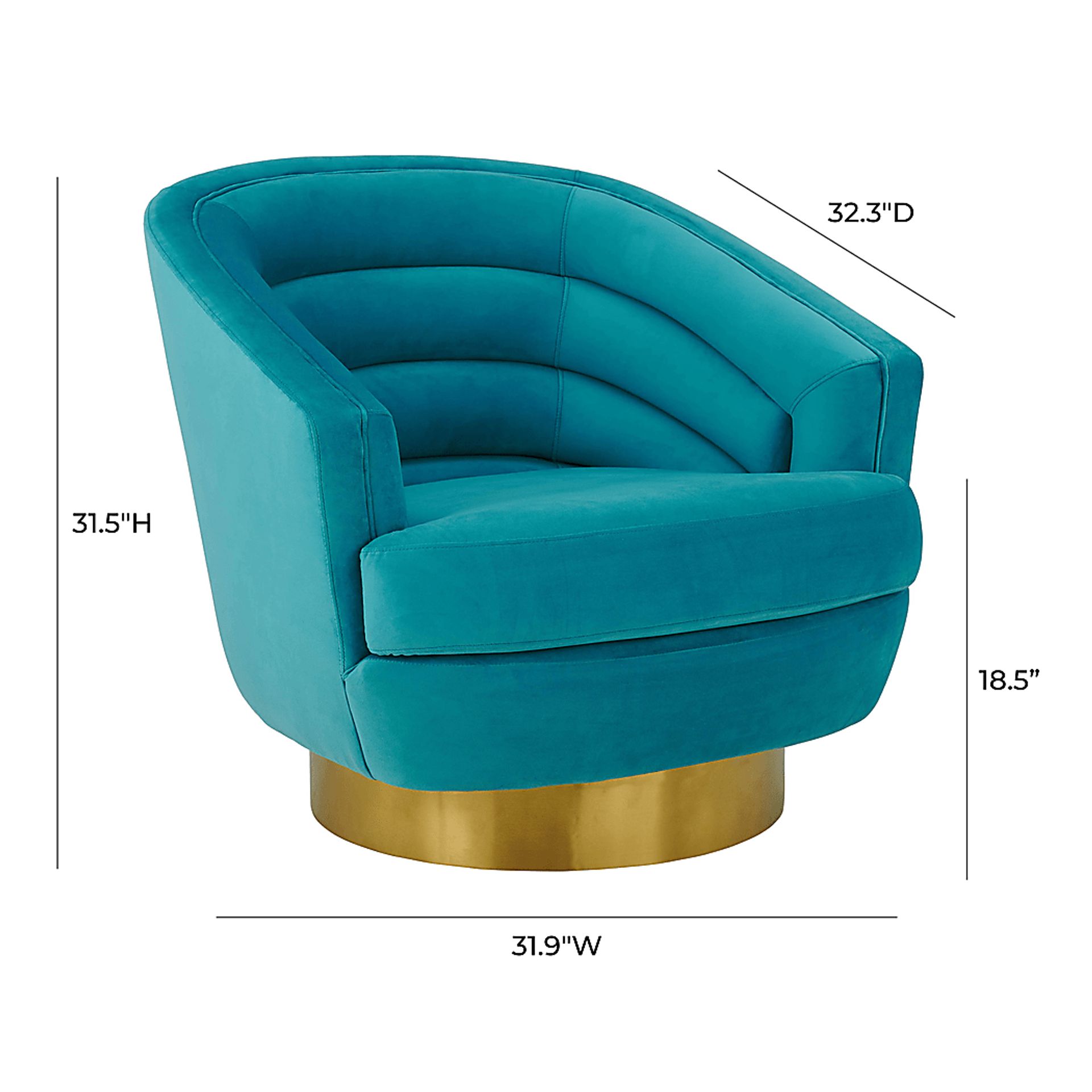 Dunlawn Blue Swivel Accent Chair - Image 8