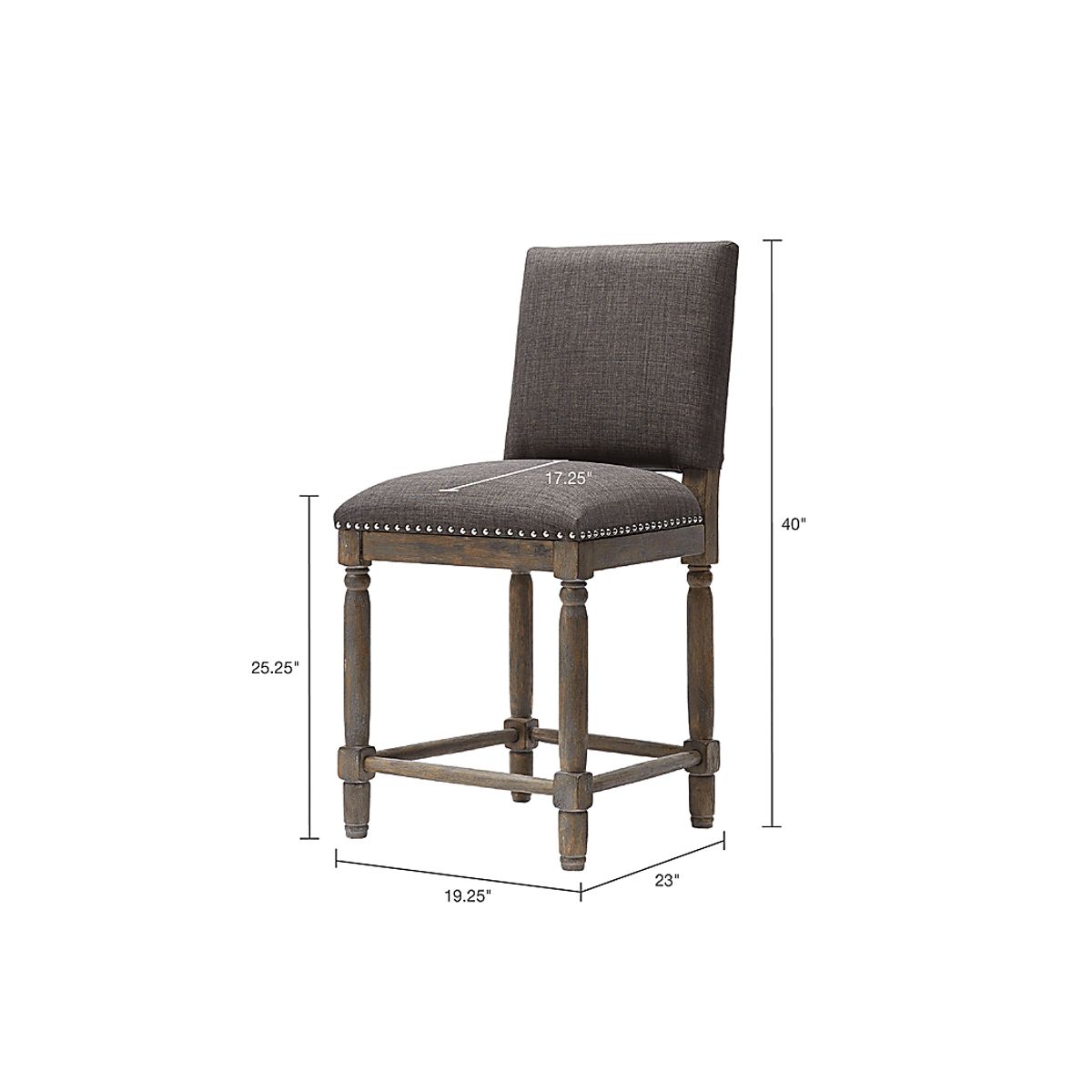 Dunleigh Brown Dark Wood Gray Counter Height Stool | Rooms to Go