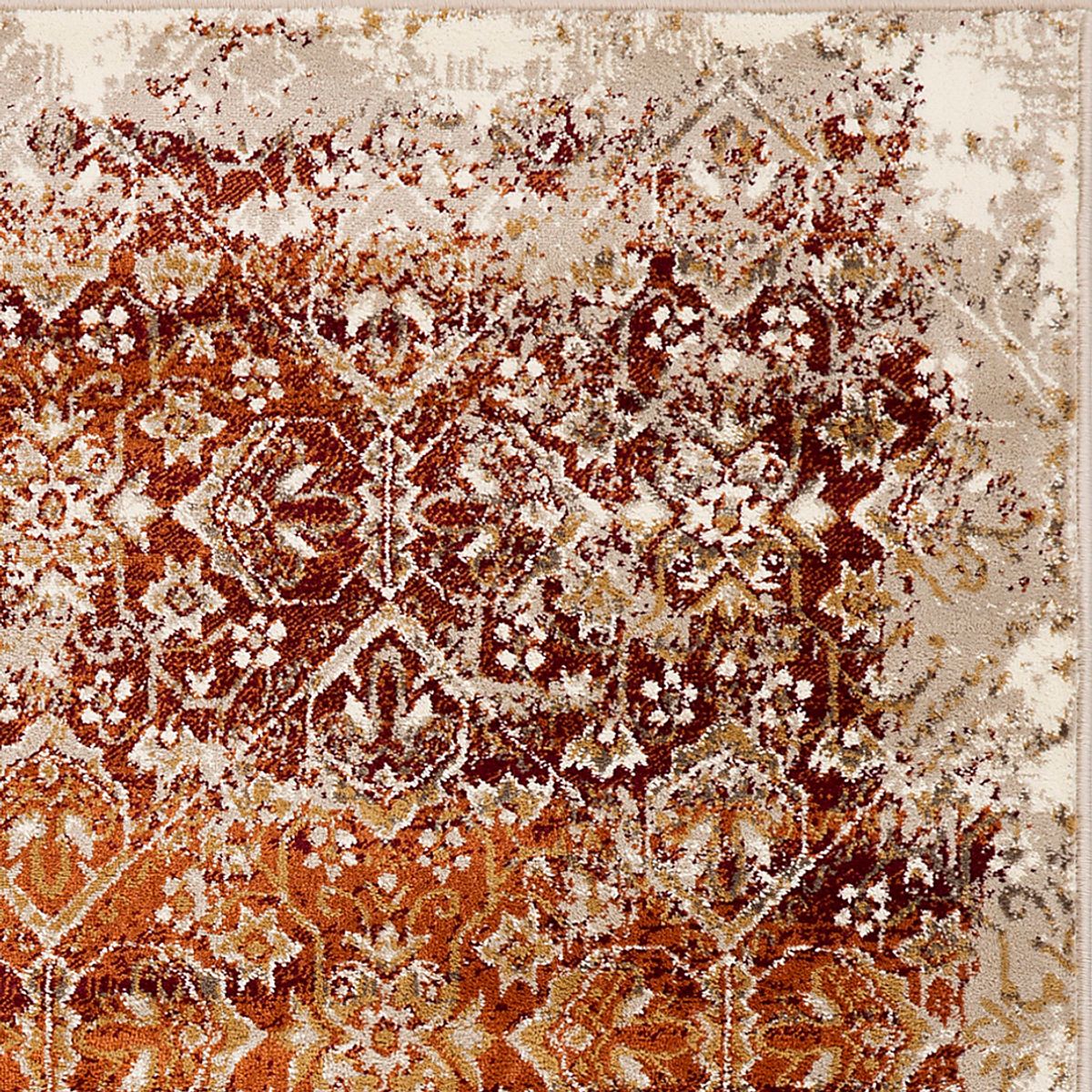 Dunnora Ivory,Rust Beige,Red Rugs | Rooms to Go
