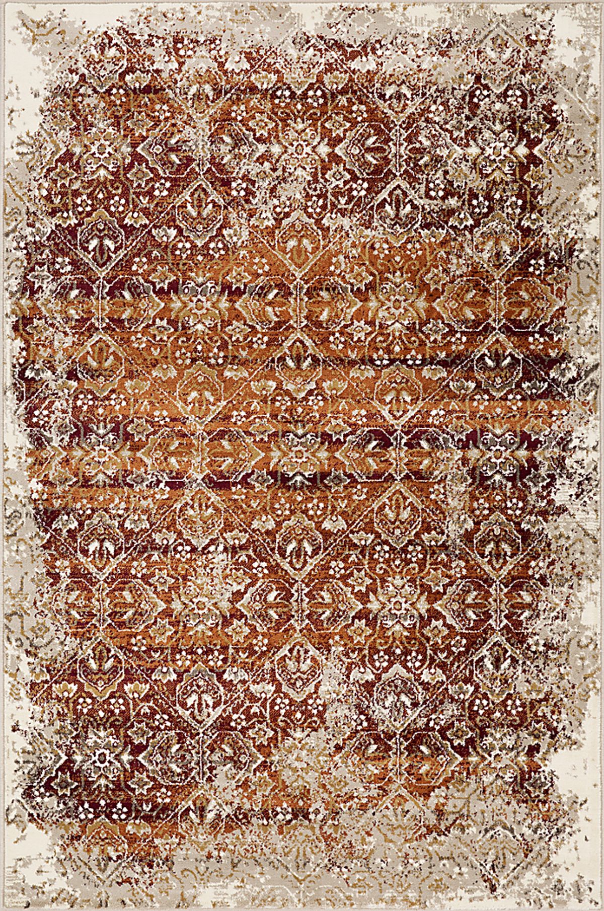 Dunnora Ivory,Rust Beige,Red Rugs | Rooms to Go