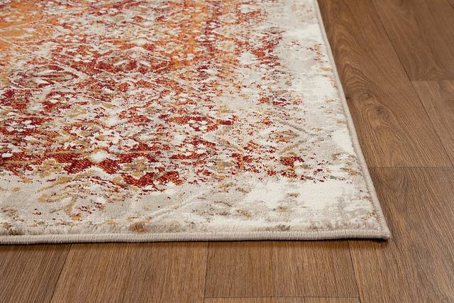 Dunnora Ivory/Rust 7'7 x 10'10 Rug - Thumbnail - Image 4