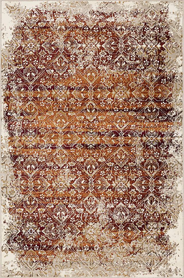 Dunnora Ivory/Rust 7'7 x 10'10 Rug - Thumbnail - Image 1