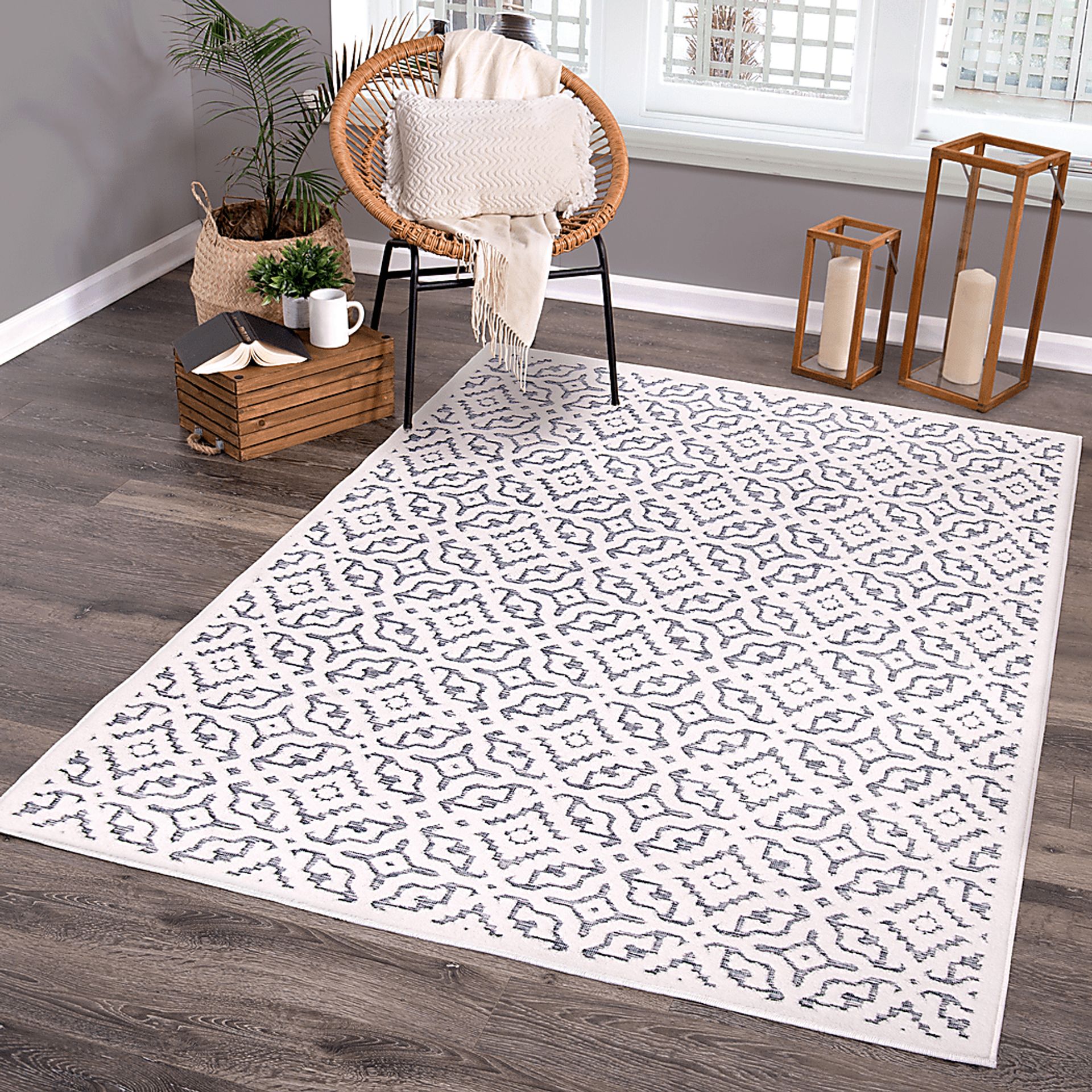 Dunnugan White 5'2 x 7'6 Rug - Image 10