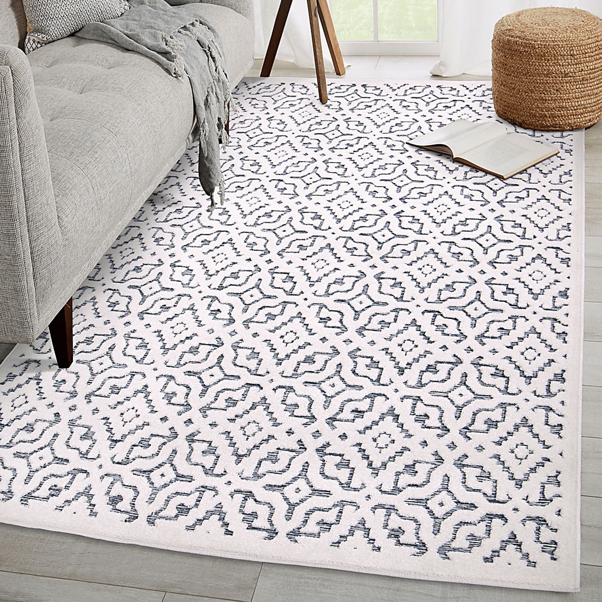 Dunnugan White 5'2 x 7'6 Rug - Image 11