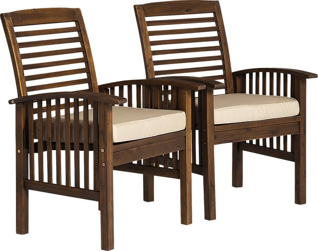 Dunsmere Dark Brown Outdoor Accent Chair, Set of 2 - Thumbnail - Image 1