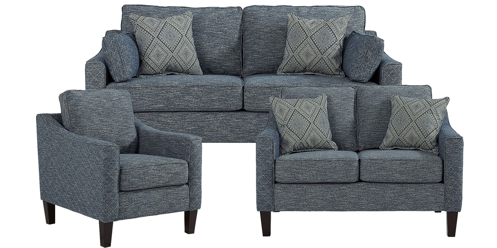 Durant Place Blue 3 Pc Living Room - Image 1