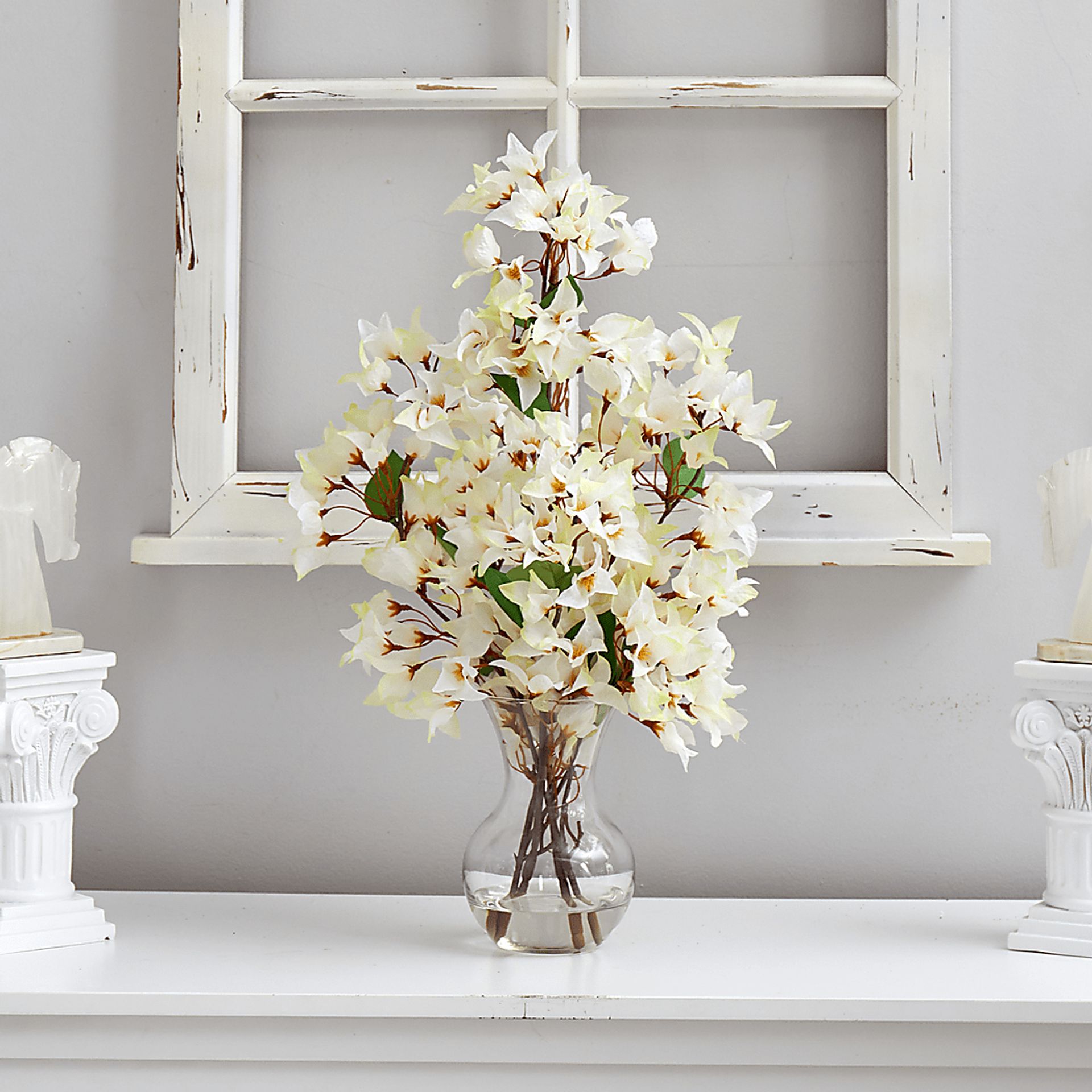 Durlston White Floral Arrangement with Vase - Image 3