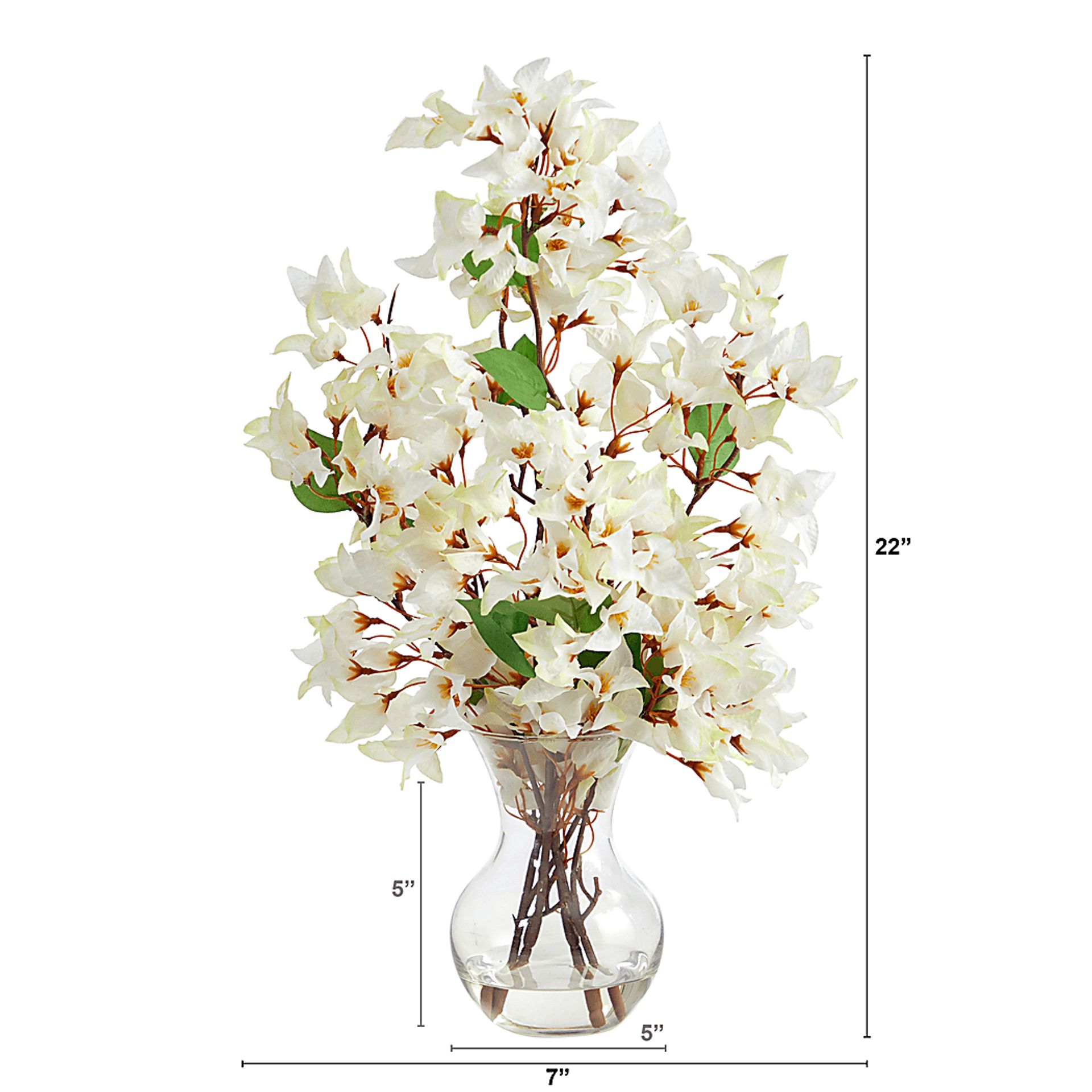 Durlston White Floral Arrangement with Vase - Image 4