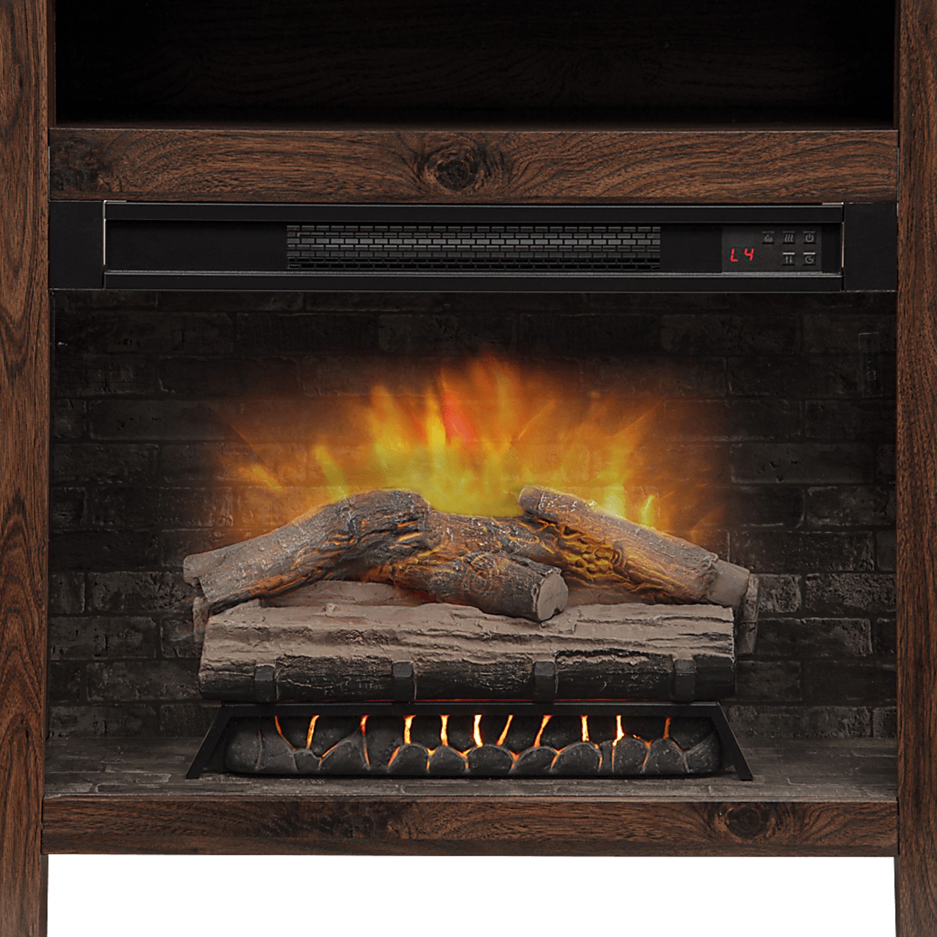 Durnan Brown 60 in. Console with Electric Fireplace - Image 4
