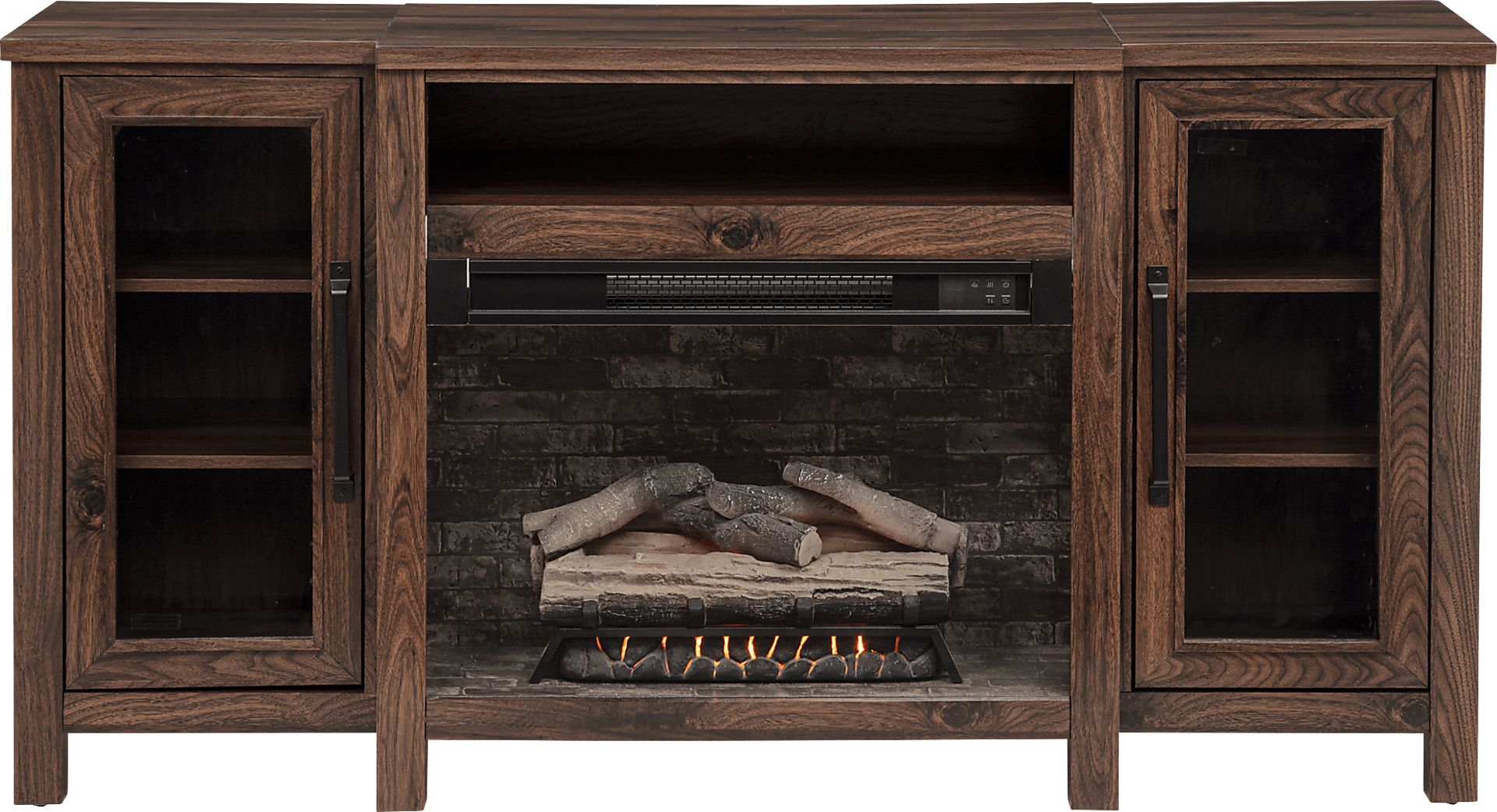 Durnan Brown 60 in. Console with Electric Fireplace - Image 6