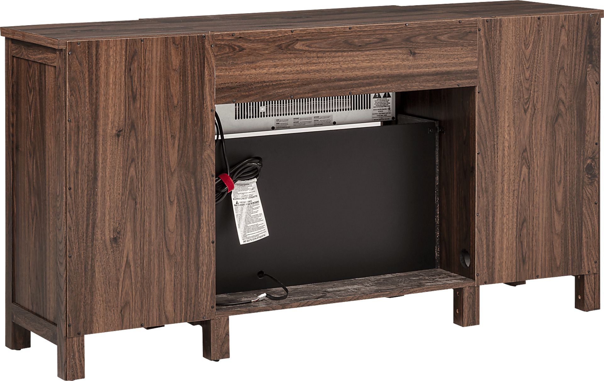 Durnan Brown 60 in. Console with Electric Fireplace - Image 7