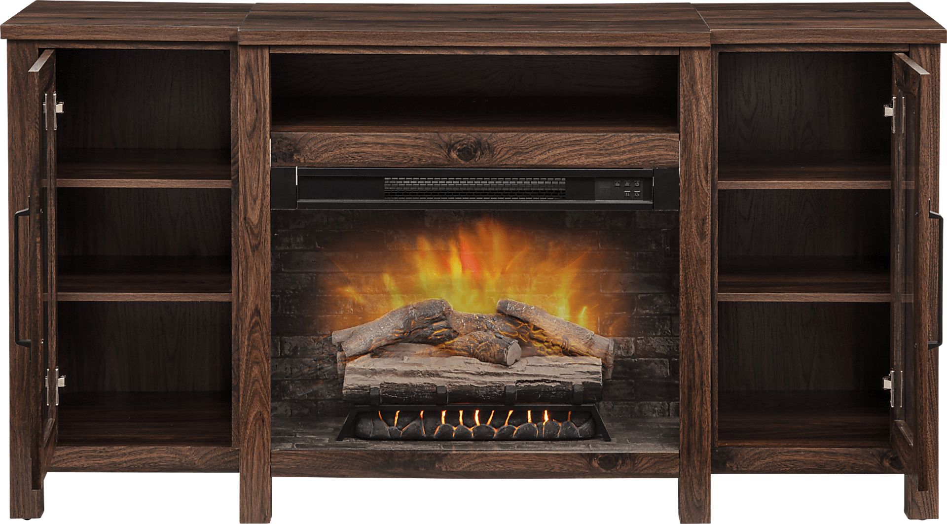 Durnan Brown 60 in. Console with Electric Fireplace - Image 10