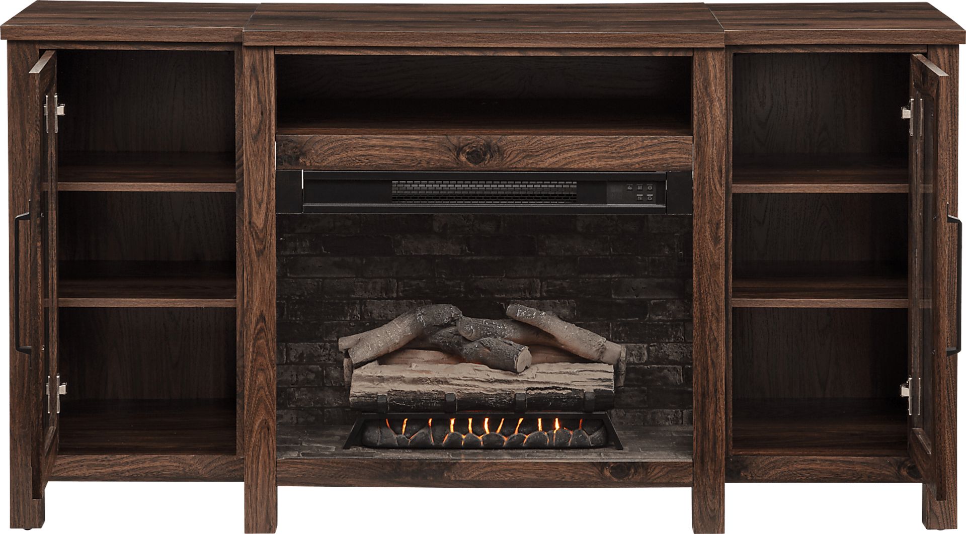 Durnan Brown 60 in. Console with Electric Fireplace - Image 11