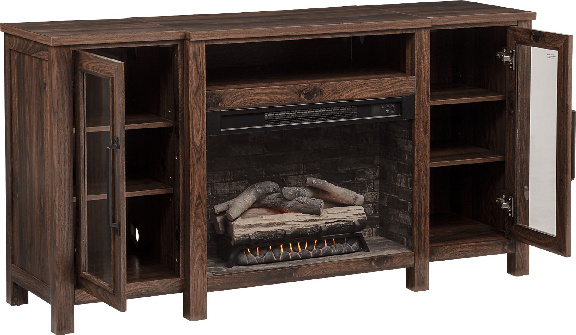 Durnan Brown 60 in. Console with Electric Fireplace - Image 16