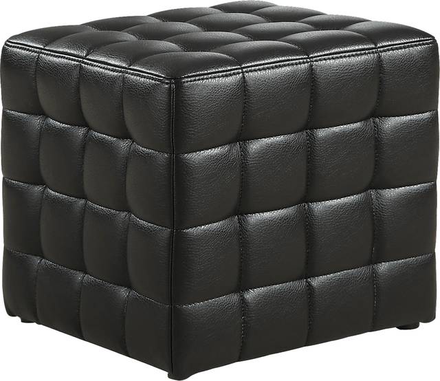 Durrett Black Ottoman - Thumbnail - Image 1