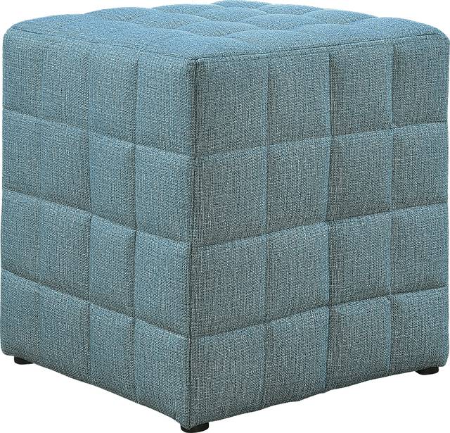 Durrett Blue Ottoman - Thumbnail - Image 1