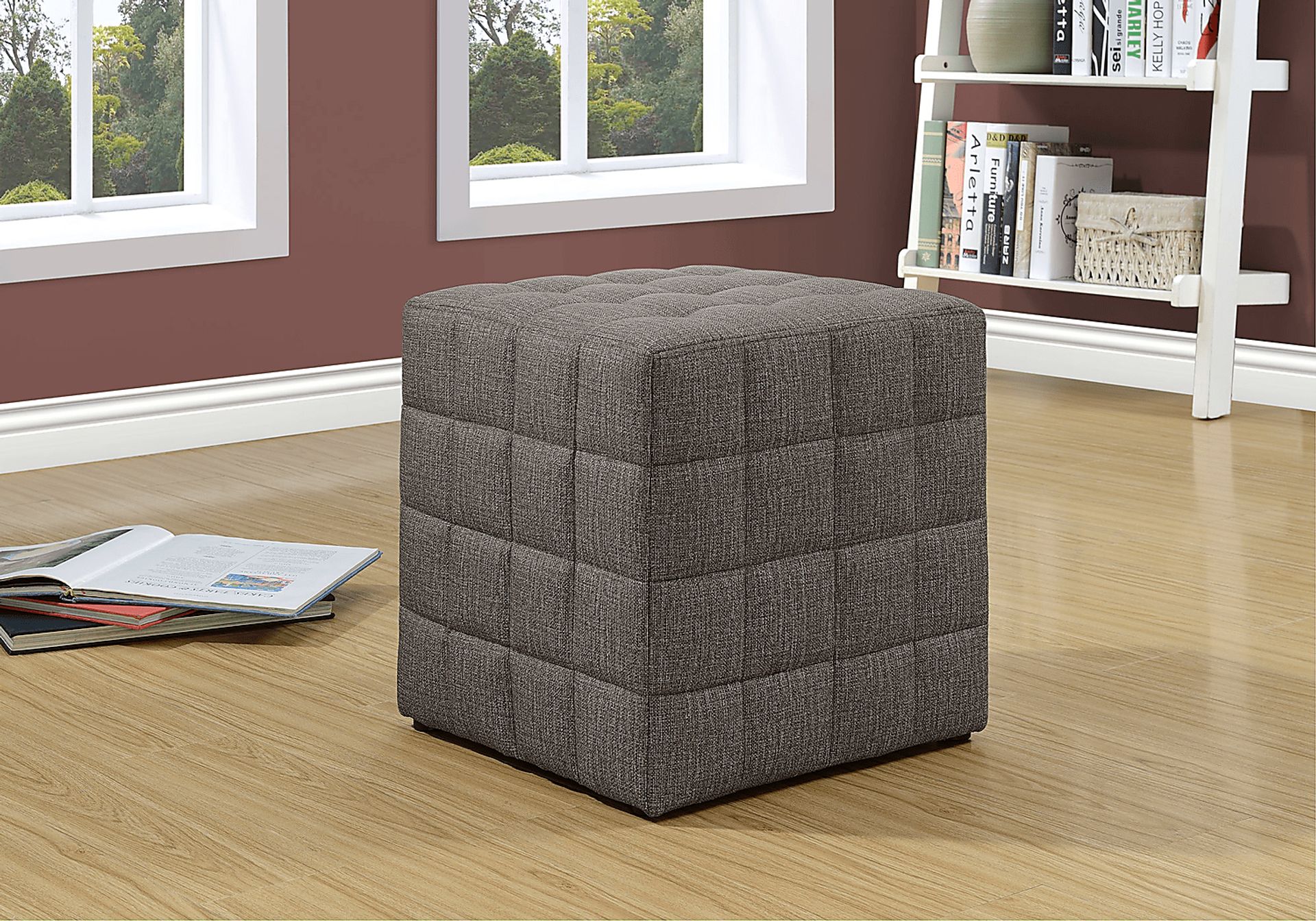 Durrett Brown Ottoman - Image 2