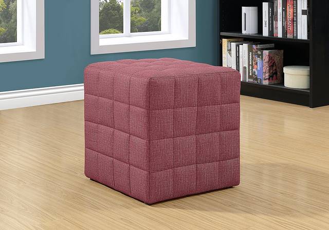 Durrett Light Red Ottoman - Thumbnail - Image 2