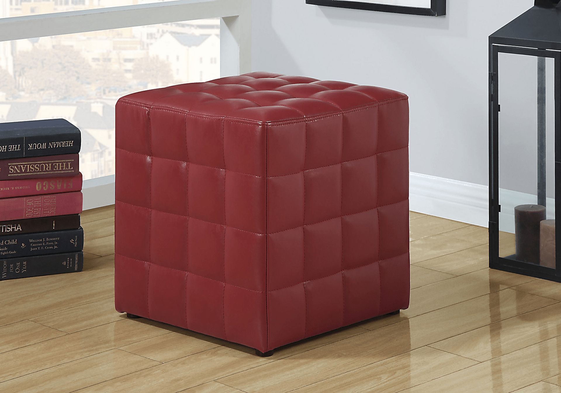 Durrett Red Ottoman - Image 2