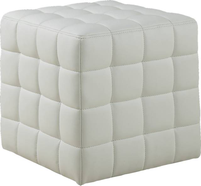 Durrett White Ottoman - Thumbnail - Image 1