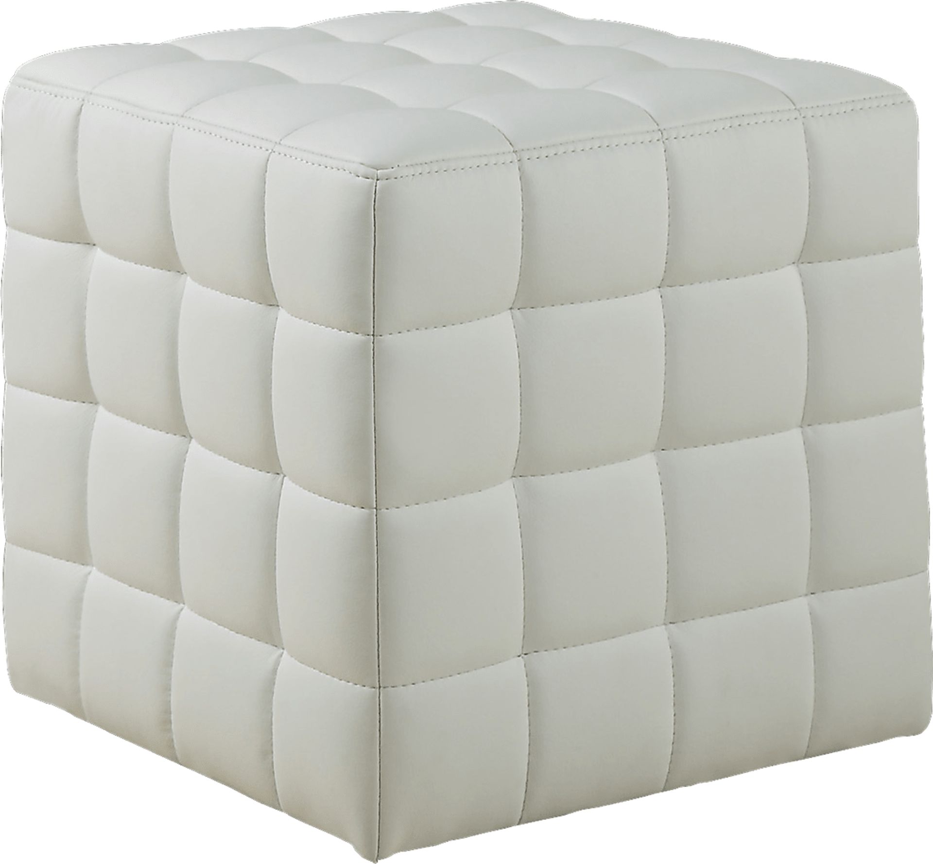 Durrett White Ottoman - Image 1