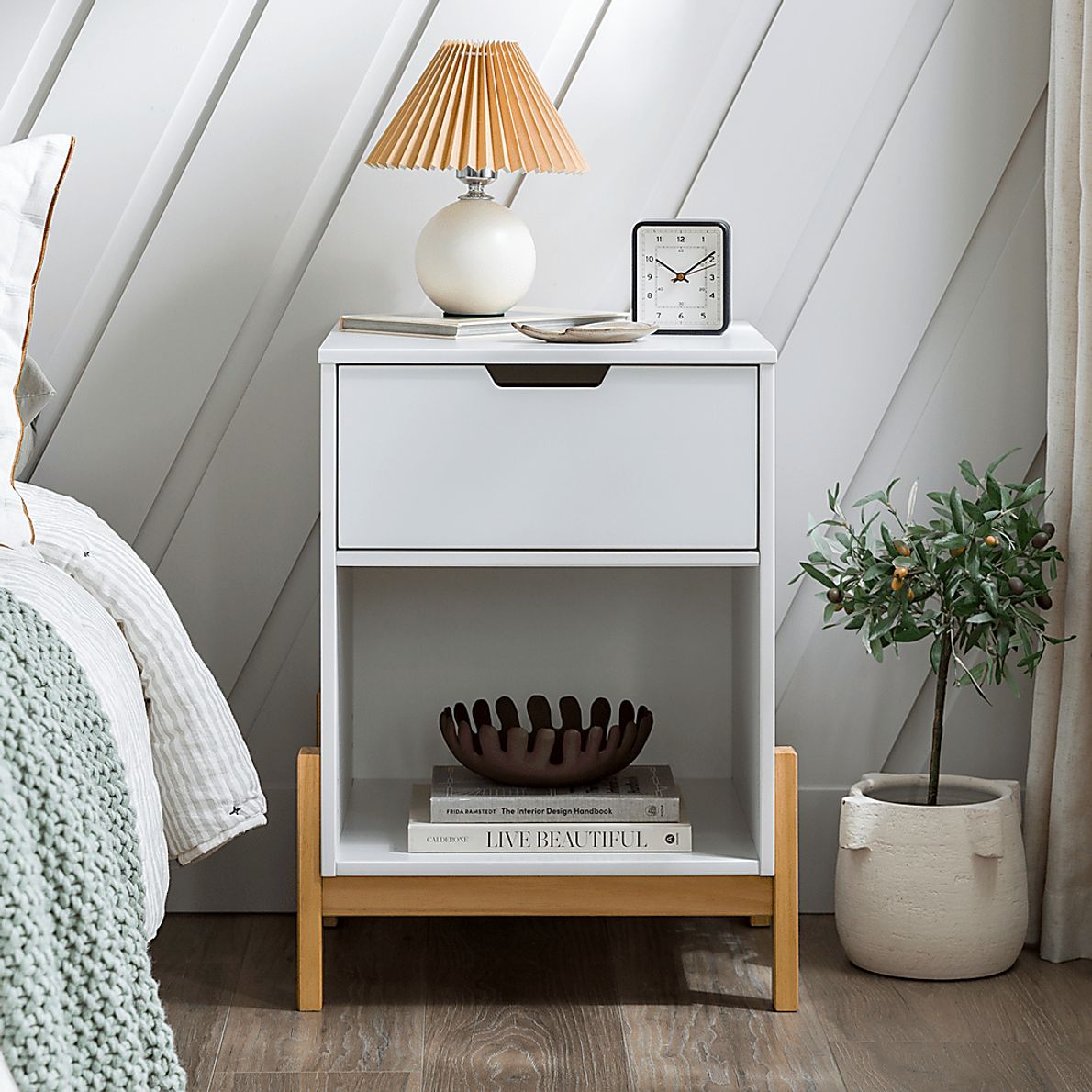 Durrette White Nightstand