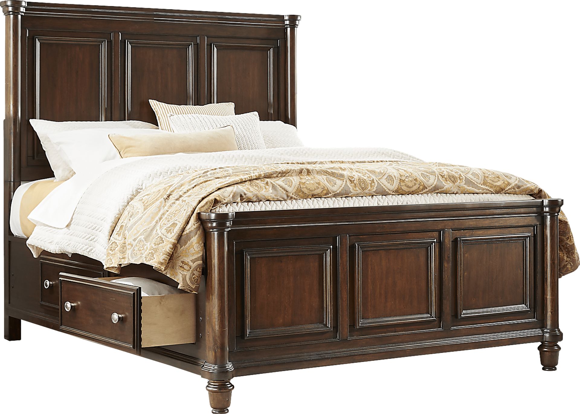 Durrington Brown Cherry 7 Pc Queen Storage Bedroom - Image 3