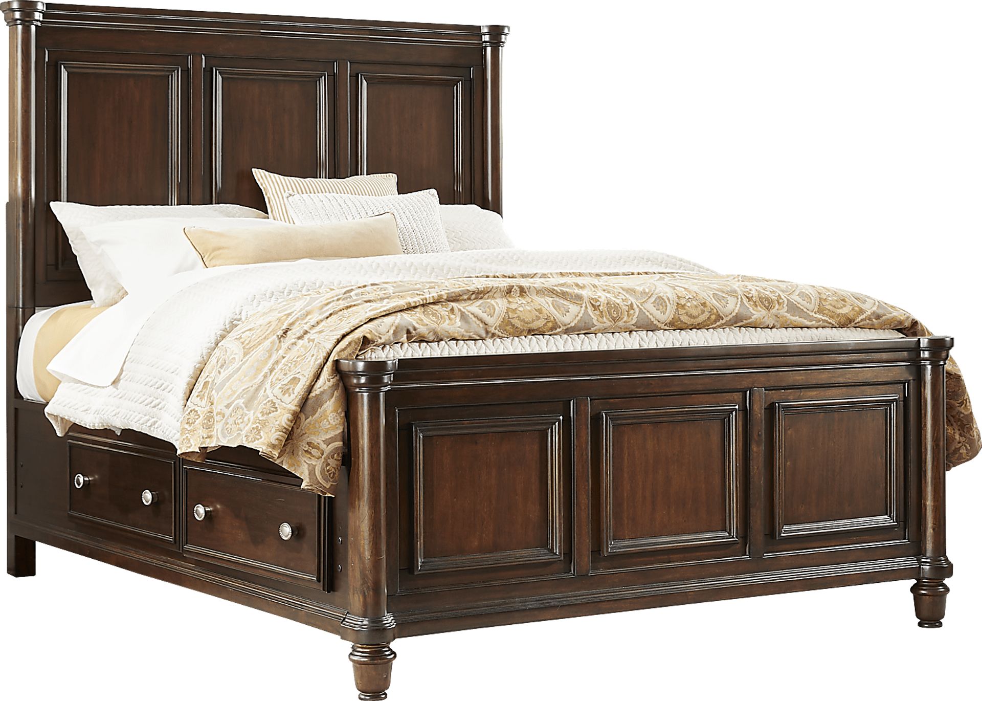 Durrington Brown Cherry 7 Pc Queen Storage Bedroom - Image 2