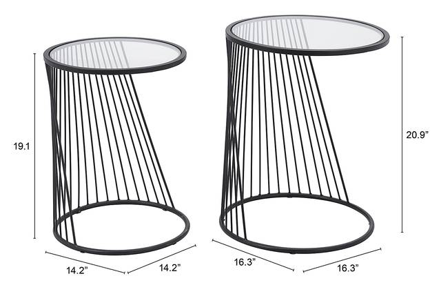Durward Black Nesting Tables, Set of 2 - Thumbnail - Image 10