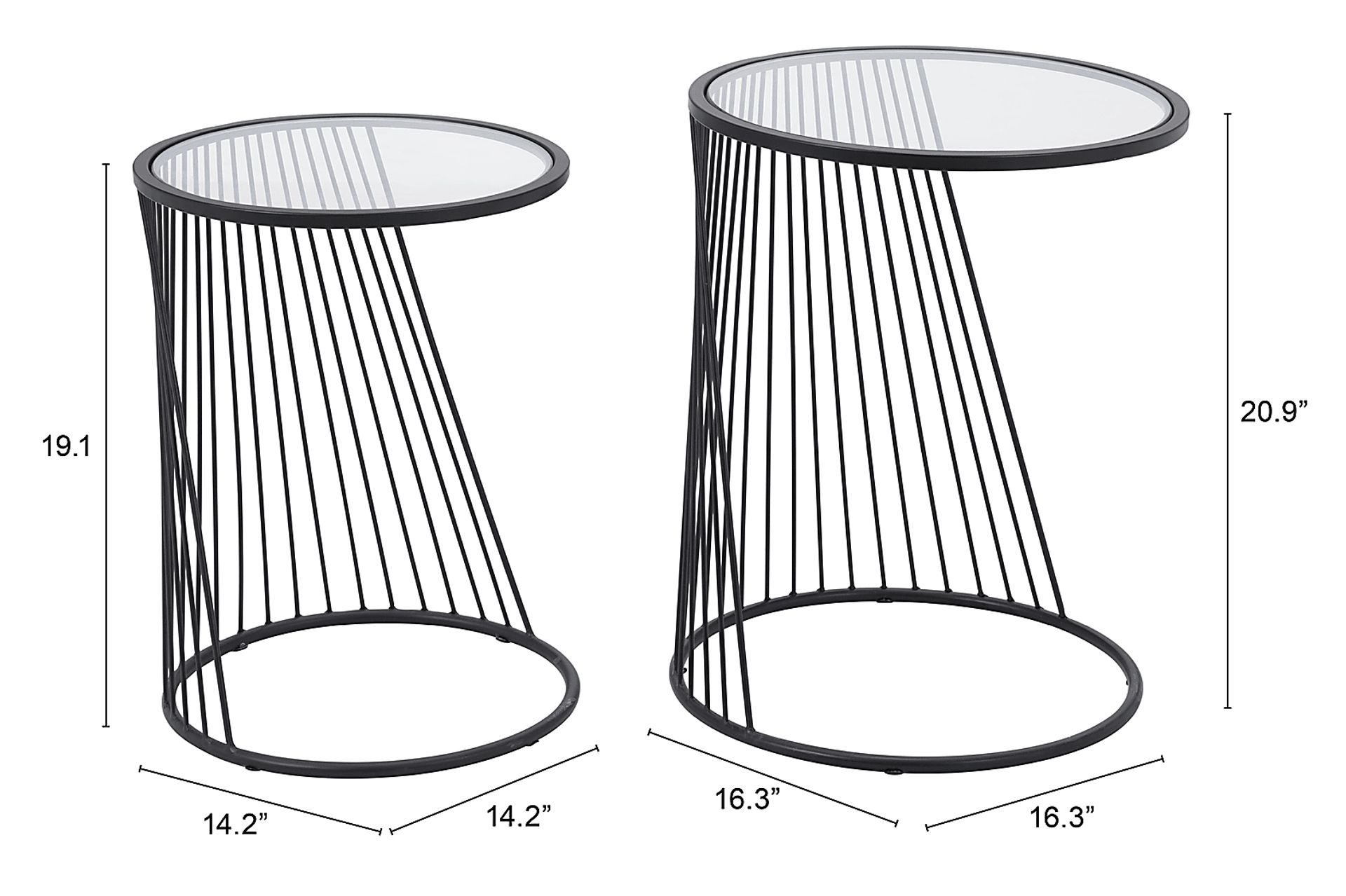 Durward Black Nesting Tables, Set of 2 - Image 10
