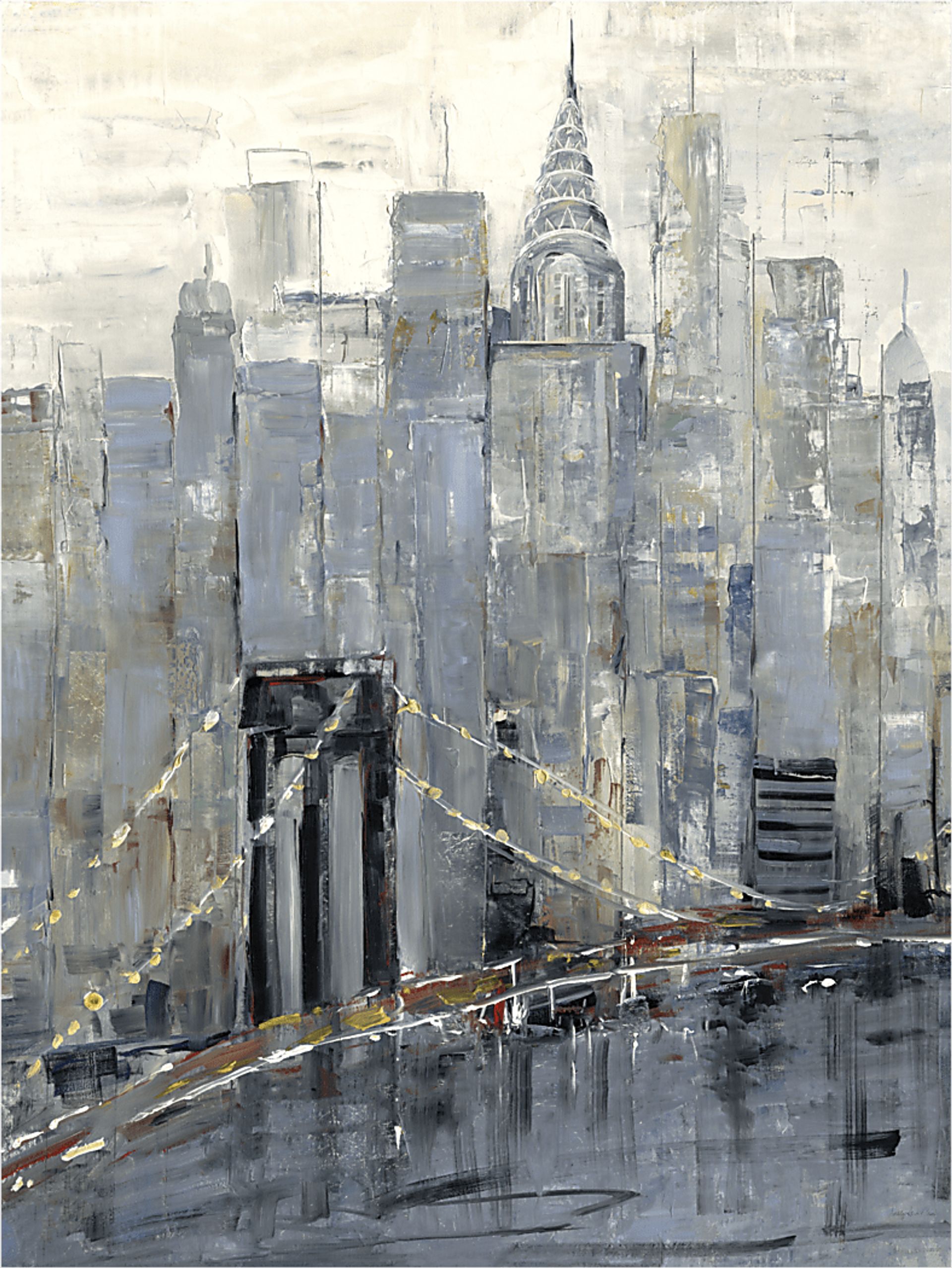 Dusk Skyline Gray Canvas Artwork - Image 1