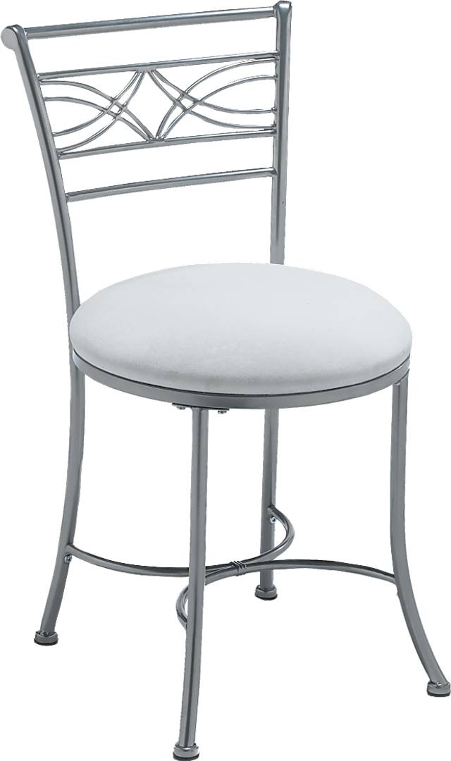 Dutton White Vanity Stool - Thumbnail - Image 1