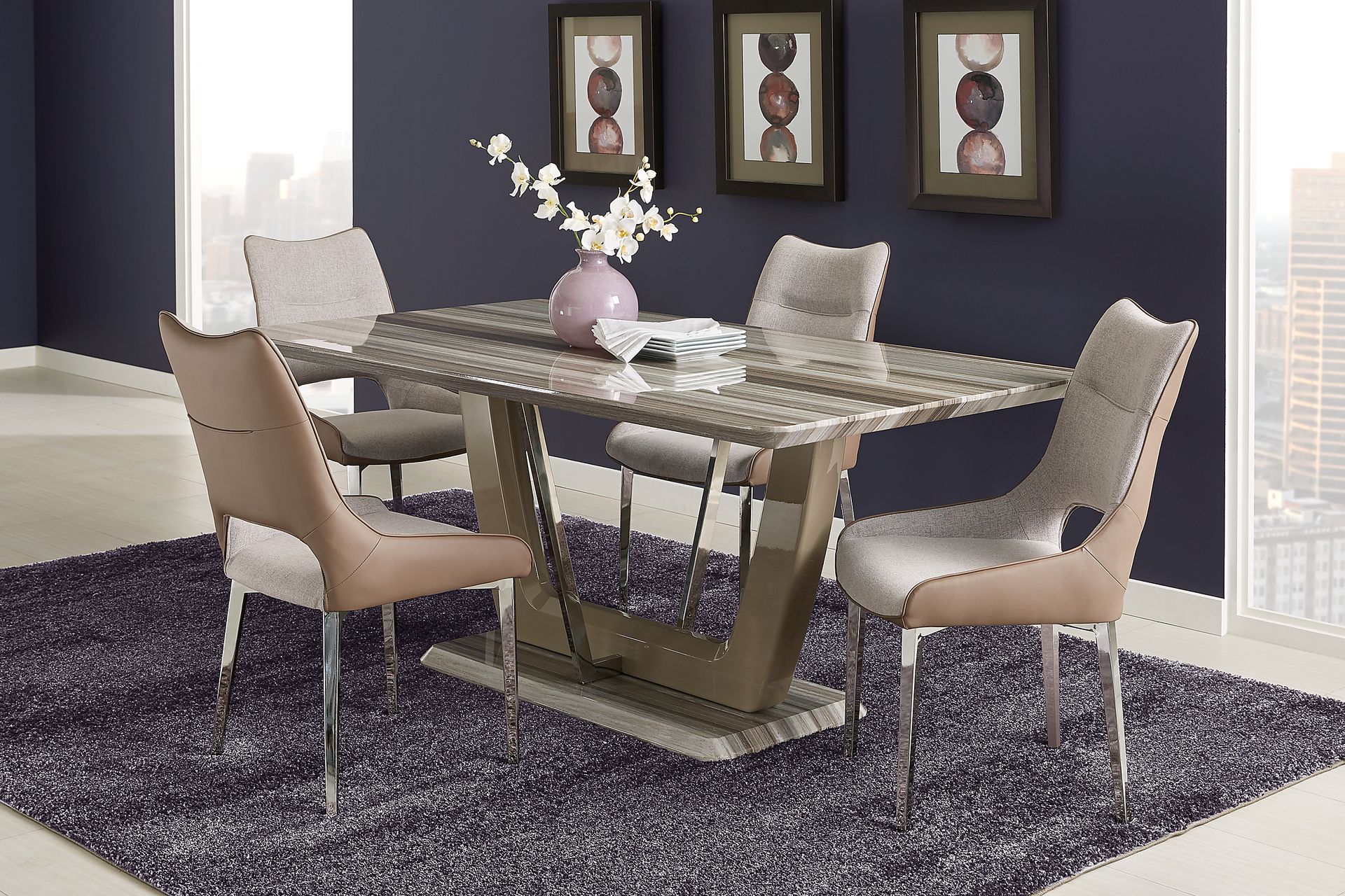 Duvall Tan 5 Pc Dining Room - Image 1