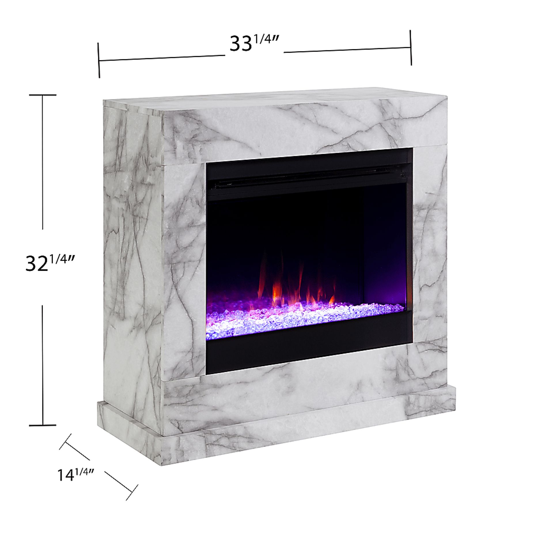 Dymalor I White 33 in. Console, With Color Changing Electric Fireplace - Image 12