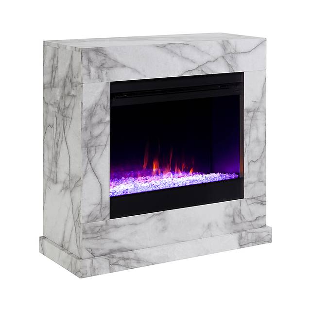 Dymalor I White 33 in. Console, With Color Changing Electric Fireplace - Thumbnail - Image 3