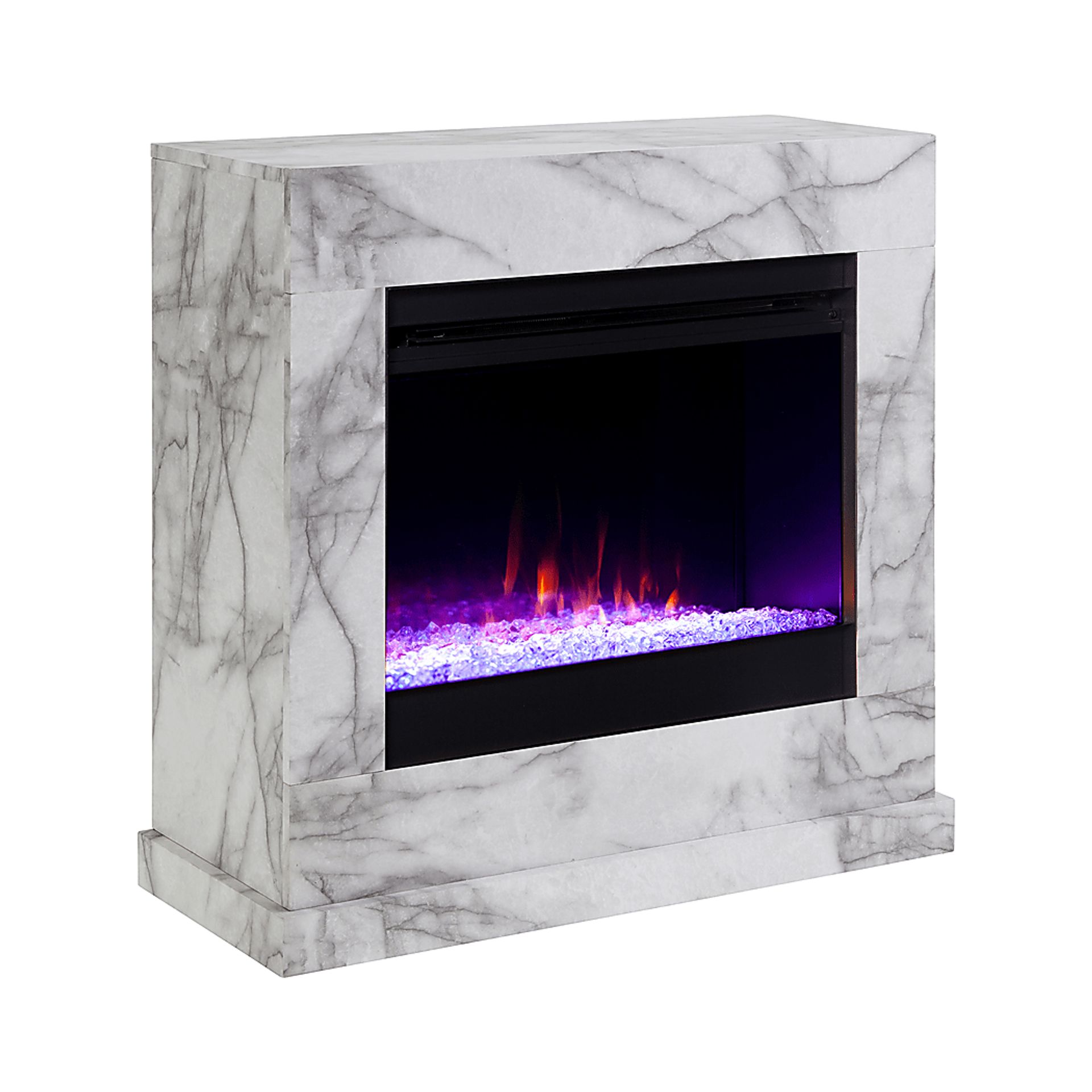 Dymalor I White 33 in. Console, With Color Changing Electric Fireplace - Image 3