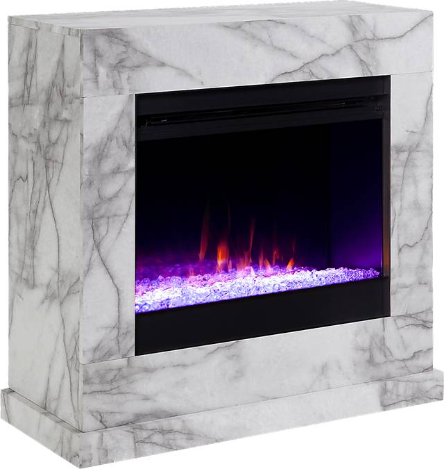 Dymalor I White 33 in. Console, With Color Changing Electric Fireplace - Thumbnail - Image 1