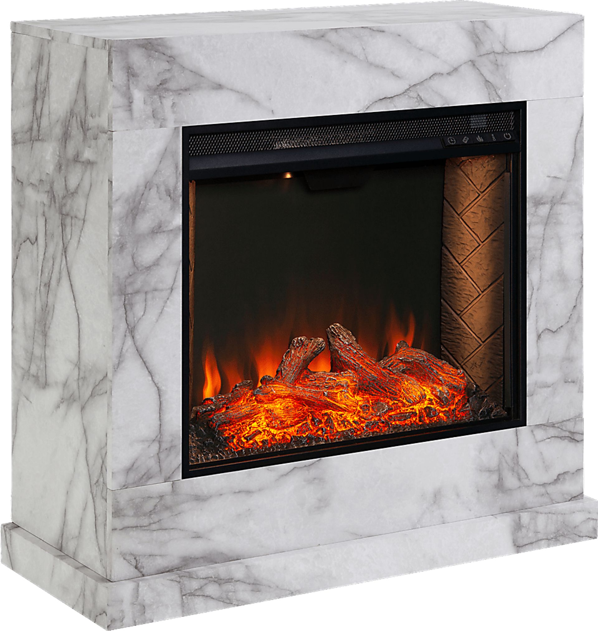 Dymalor III White 33 in. Console With Smart Electric Fireplace - Image 1