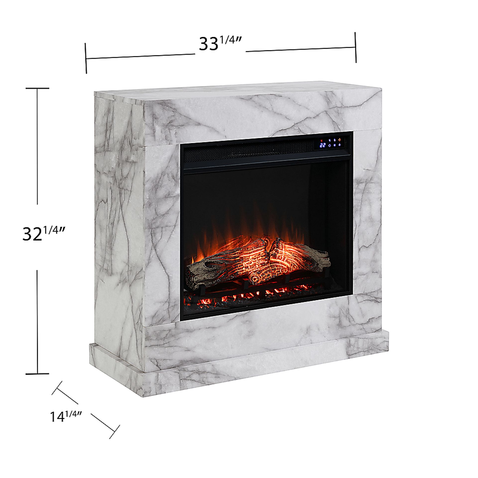 Dymalor IV White 33 in. Console, With Touch Panel Electric Fireplace - Image 6