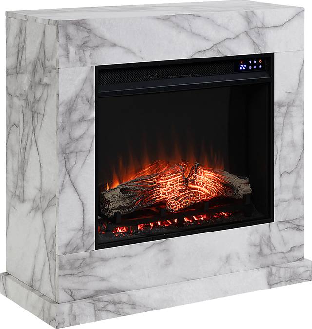 Dymalor IV White 33 in. Console, With Touch Panel Electric Fireplace - Thumbnail - Image 1